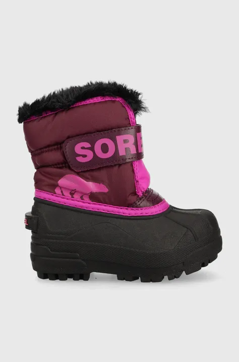 Παιδικές μπότες χιονιού Sorel Childrens Snow χρώμα: μοβ