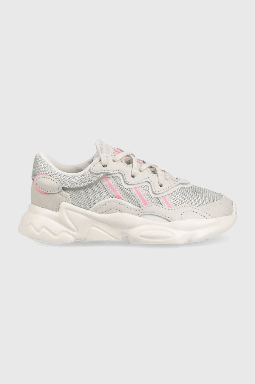 Detské tenisky adidas Originals Ozweego šedá farba