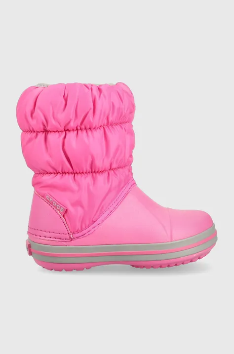 Otroške snežke Crocs Winter Puff Boot roza barva