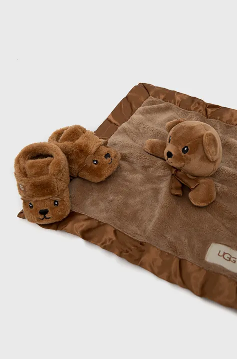 Čevlji za dojenčka UGG Bixbee And Lovey Bear Stuffie rjava barva