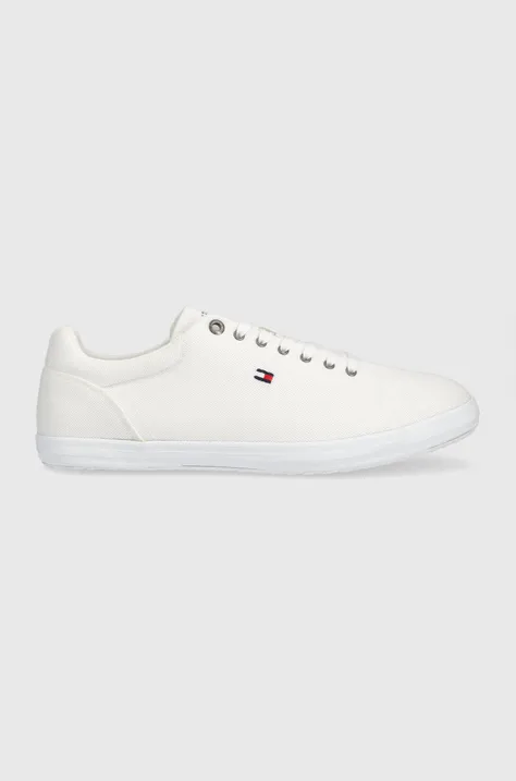 Πάνινα παπούτσια Tommy Hilfiger Iconic Vulc Mesh Logo χρώμα: άσπρο