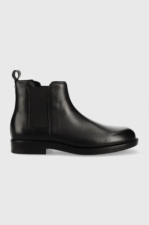 Kožne gležnjače Calvin Klein Chelsea Boot za muškarce, boja: crna