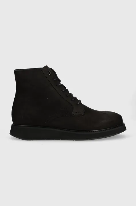 Ψηλές μπότες Calvin Klein Lace Up Boot χρώμα: μαύρο