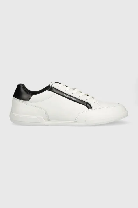 Calvin Klein sneakersy skórzane Low Top Lace Up Lth kolor biały