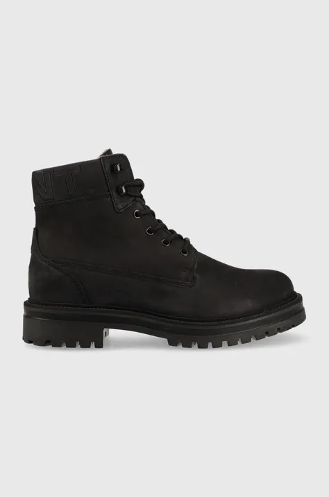Čizme od brušene kože Gant Palrock za muškarce, boja: crna