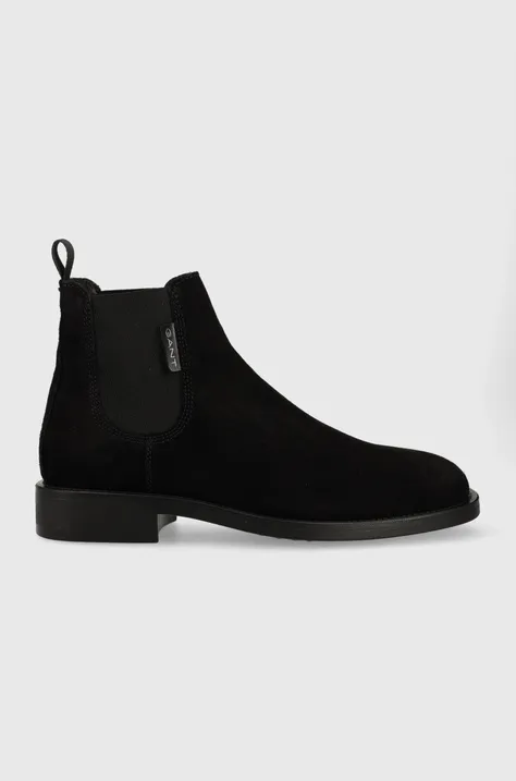 Gant magasszárú cipő velúrból Brockwill fekete, férfi