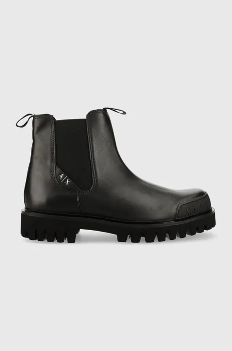 Δερμάτινες μπότες τσέλσι Armani Exchange χρώμα: μαύρο F3XUM009 XV617 00002