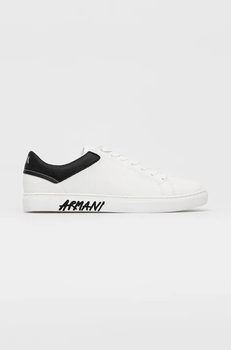 Шкіряні кросівки Armani Exchange колір білий