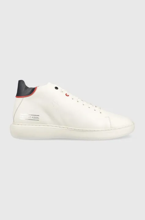 Kožené sneakers boty U.S. Polo Assn. Cryme bílá barva