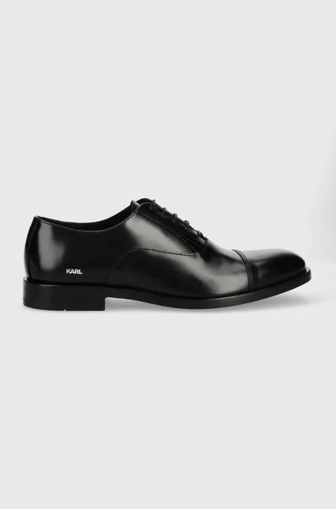 Шкіряні туфлі Karl Lagerfeld Urano Iv чоловічі колір чорний