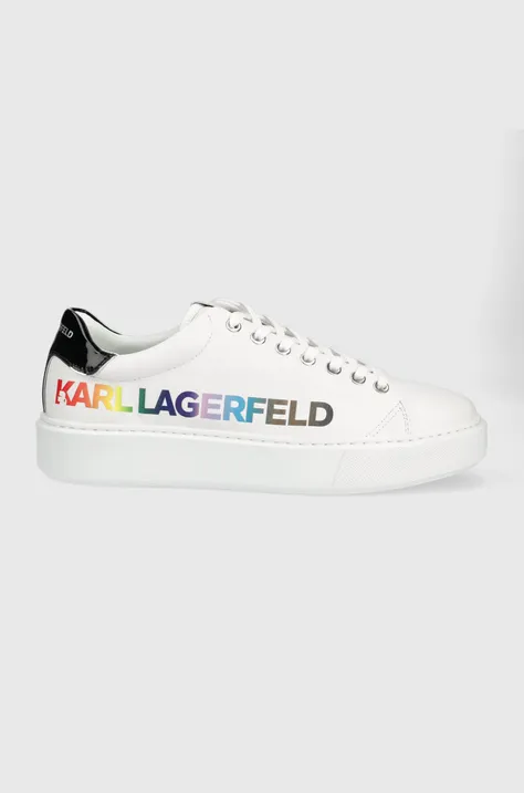 Δερμάτινα αθλητικά παπούτσια Karl Lagerfeld Maxi Kup χρώμα: άσπρο