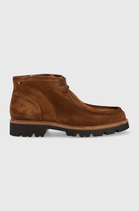 Tommy Hilfiger pantofi de piele intoarsa barbati, culoarea maro