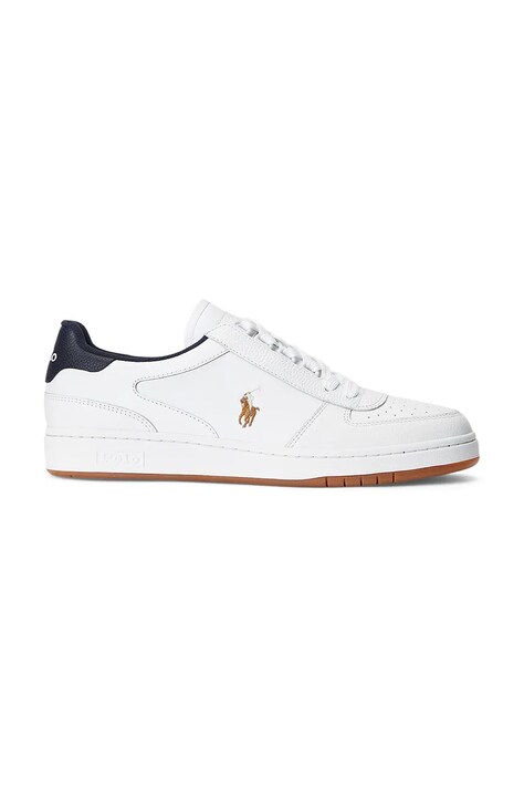 Polo Ralph Lauren leather sneakers POLO CRT white color