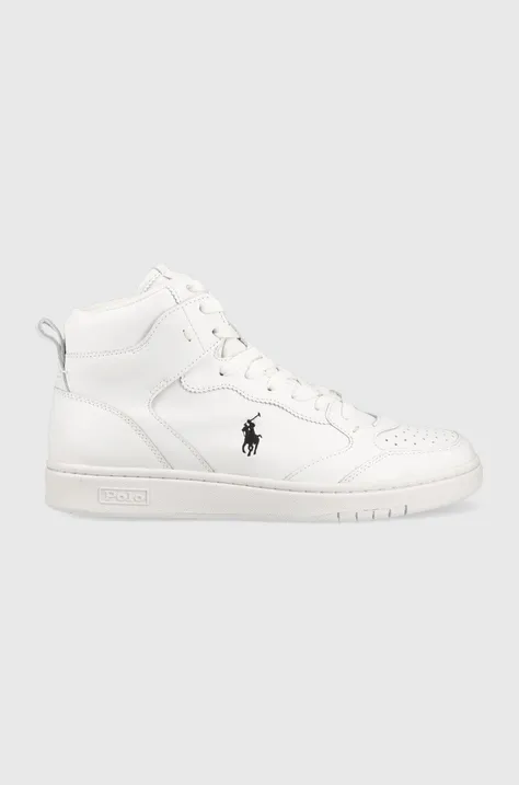 Polo Ralph Lauren sneakers din piele Polo Crt, culoarea alb