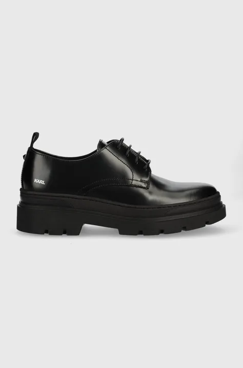 Kožne cipele Karl Lagerfeld Bureau Ii za muškarce, boja: crna