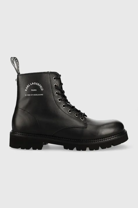 Шкіряні черевики Karl Lagerfeld Troupe Mens чоловічі колір чорний