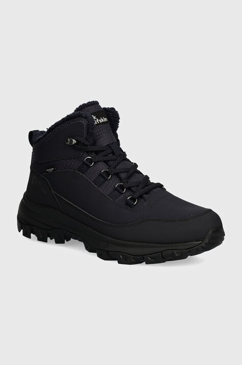 Topánky Jack Wolfskin Everquest Texapore Mid pánske, čierna farba, zateplené, 4053611