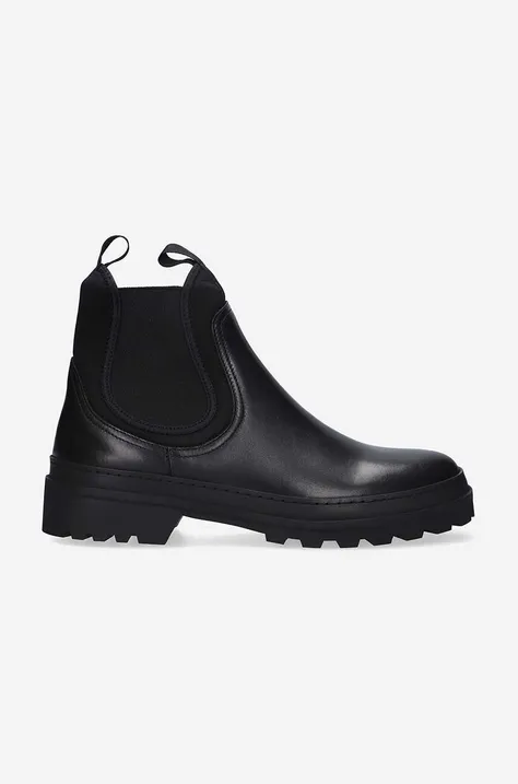 Kožené topánky chelsea A.P.C. Chelsea Adrien pánske, čierna farba, PXBSJ-H54245 BLACK