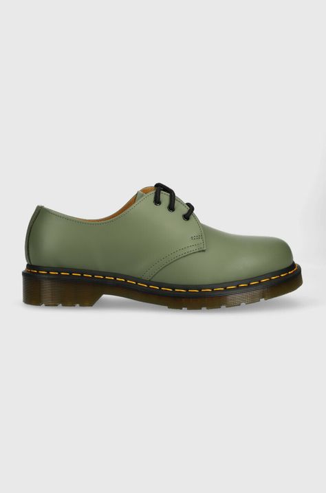 Δερμάτινα κλειστά παπούτσια Dr. Martens 1461 χρώμα: πράσινο