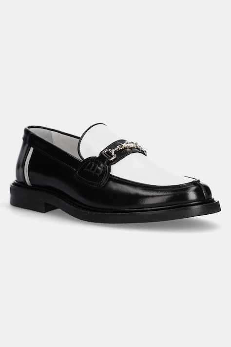 Кожени мокасини Filling Pieces Loafer Polido в черно с равна подметка