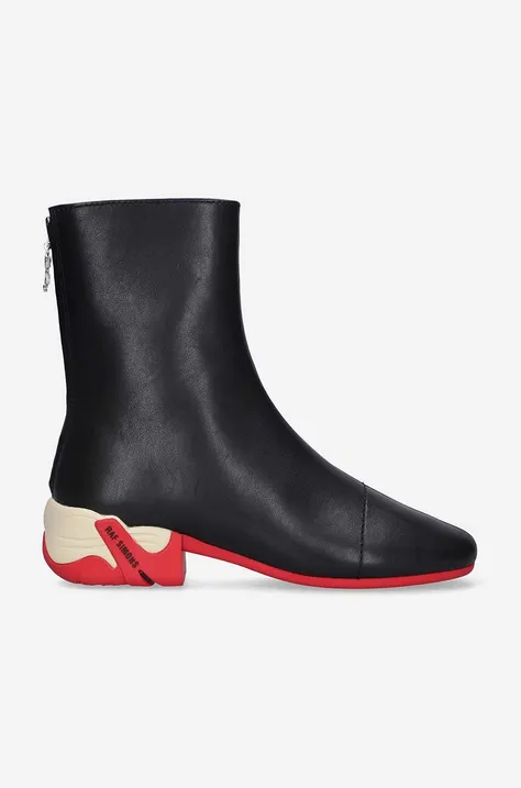 Raf Simons leather ankle boots black color