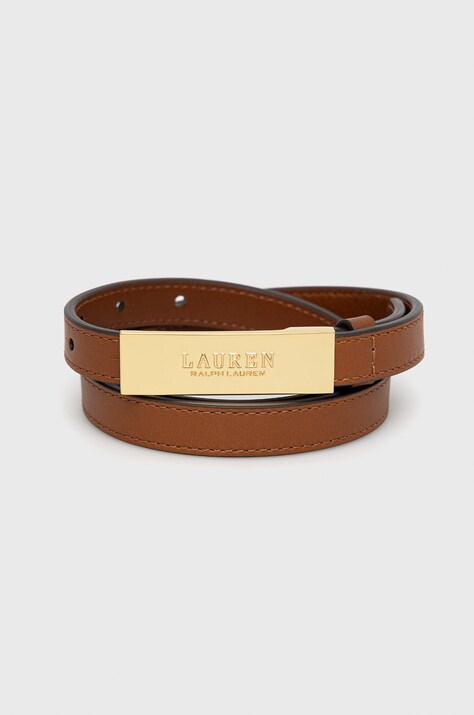 Lauren Ralph curea de piele femei, culoarea maro 412873000000