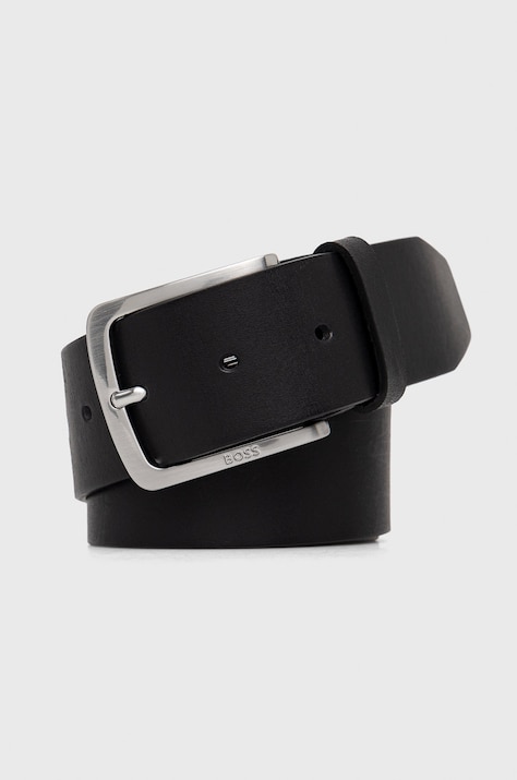 Δερμάτινη ζώνη BOSS χρώμα: μαύρο
