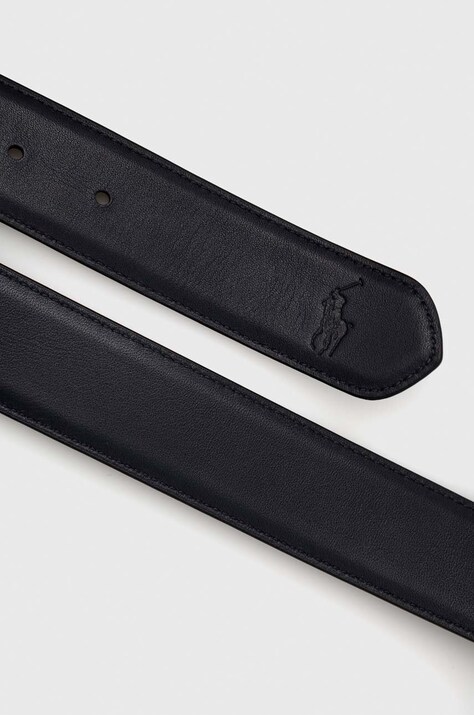 Шкіряні ремінь і футляр для карт Polo Ralph Lauren — AW22-PAM06E, коричневий — фото 4