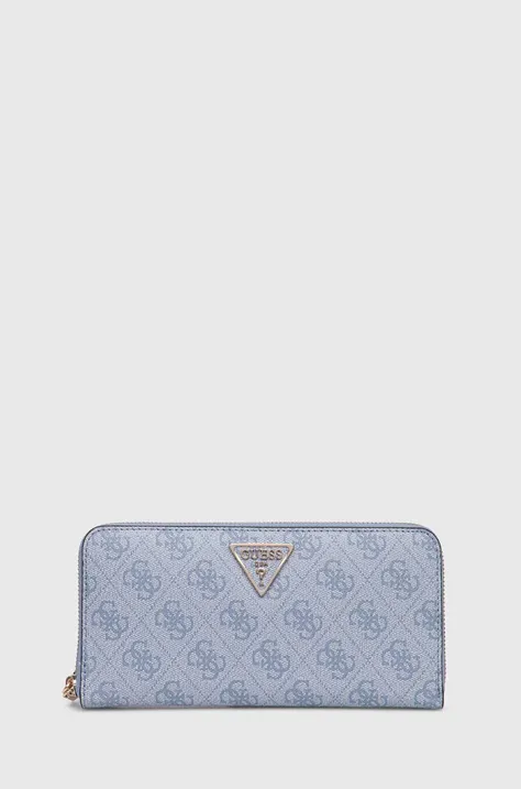 Guess portfel damski kolor niebieski