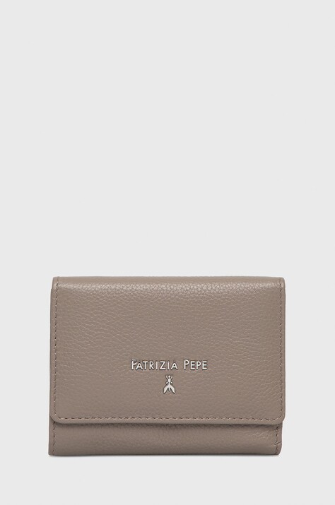 Patrizia Pepe portfel skórzany kolor brązowy CQ7081 L001