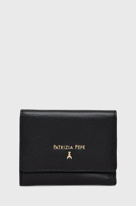 Usnjena denarnica Patrizia Pepe ženski, črna barva