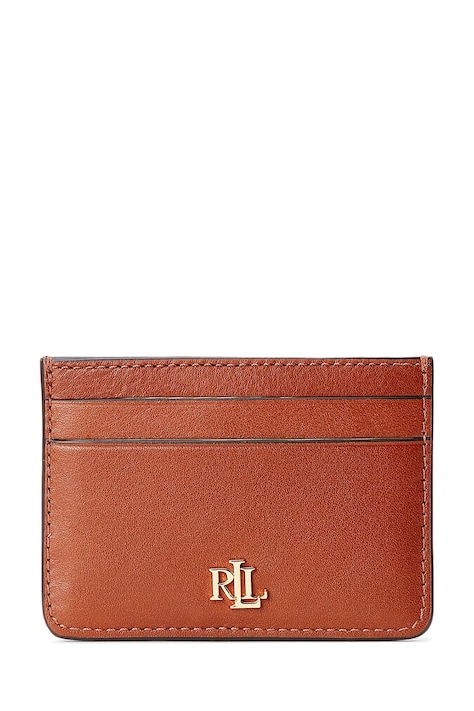 Kožené pouzdro na karty Lauren Ralph Lauren hnědá barva, 432876732002