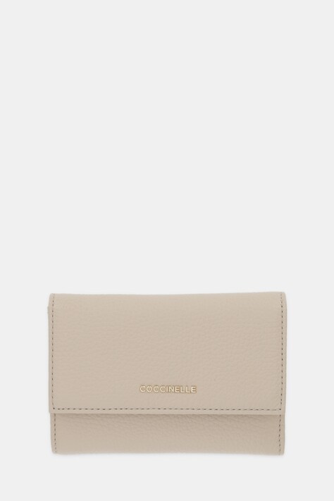 Coccinelle portfel skórzany damski kolor beżowy E2 MW5 11 66 01