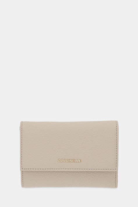 Coccinelle portfel skórzany damski kolor beżowy E2 MW5 11 66 01