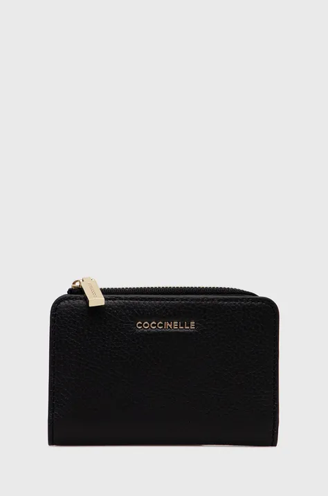 Usnjena denarnica Coccinelle ženska, črna barva