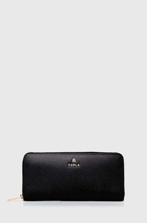 Usnjena denarnica Furla ženski, črna barva