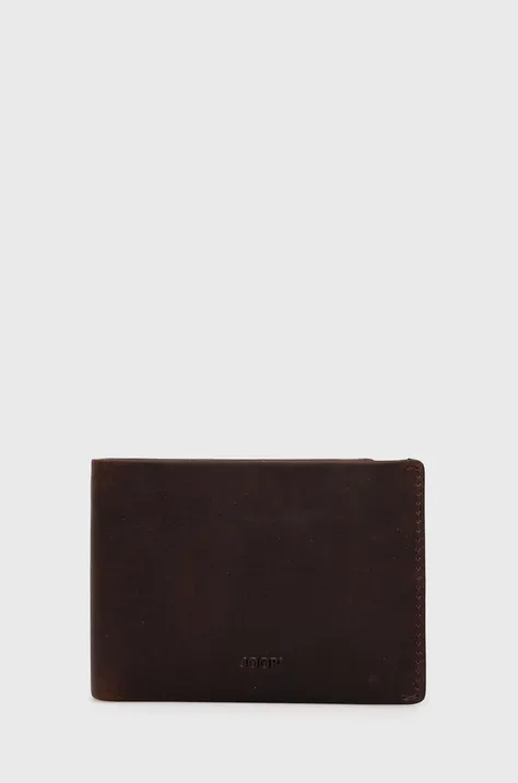Kožená peněženka Joop! hnědá barva