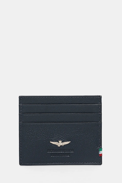 Kožené pouzdro na karty Aeronautica Militare tmavomodrá barva, AM106