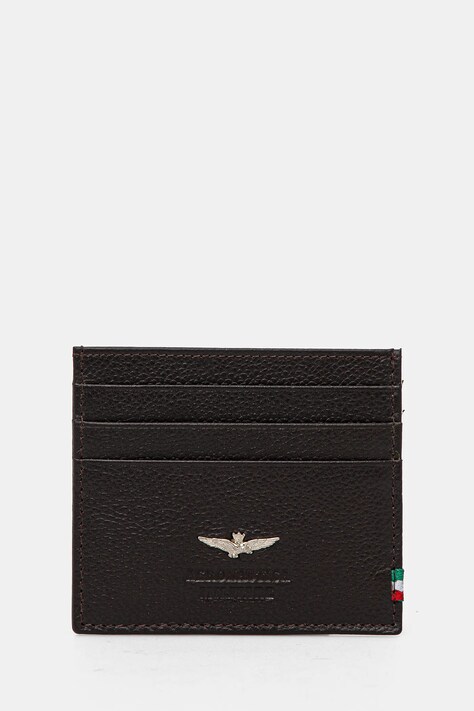 Kožené pouzdro na karty Aeronautica Militare hnědá barva, AM106