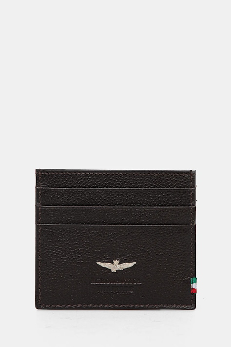 Kožené pouzdro na karty Aeronautica Militare hnědá barva, AM106