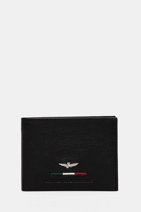 Aeronautica Militare portofel de piele barbati, culoarea negru