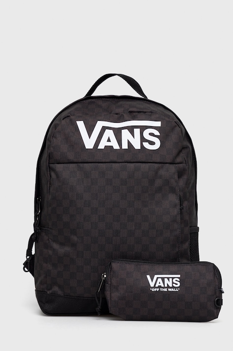 Детска раница Vans в черно голям размер с принт