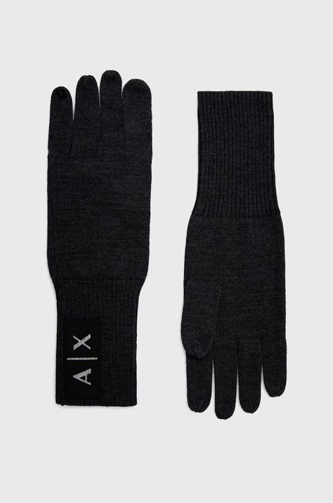 Вовняні рукавички Armani Exchange