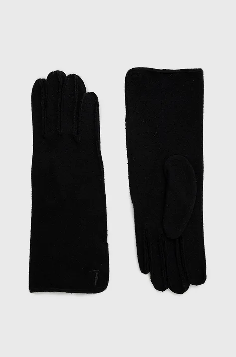 Rokavice Trussardi ženski, črna barva