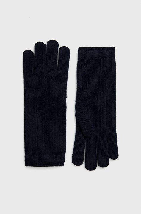 Γάντια από μείγμα μαλλιού Tommy Hilfiger χρώμα: ναυτικό μπλε