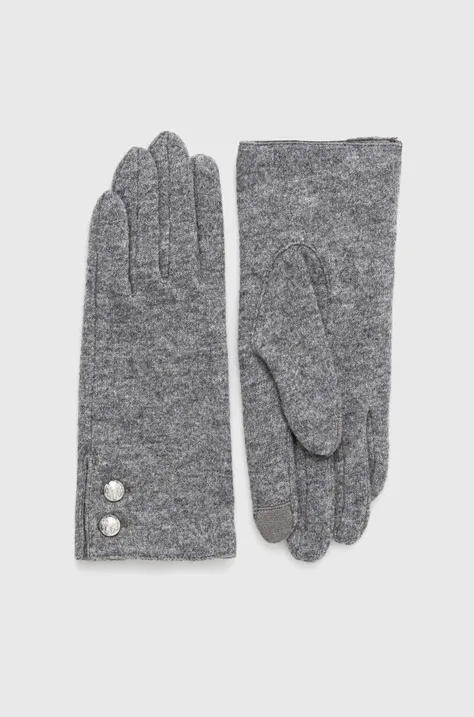 Вовняні рукавички Lauren Ralph Lauren жіночі колір сірий