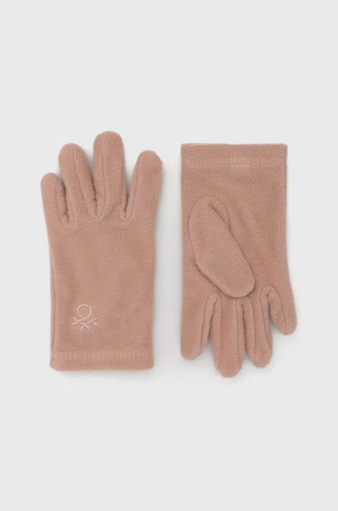 Детские перчатки United Colors of Benetton цвет розовый