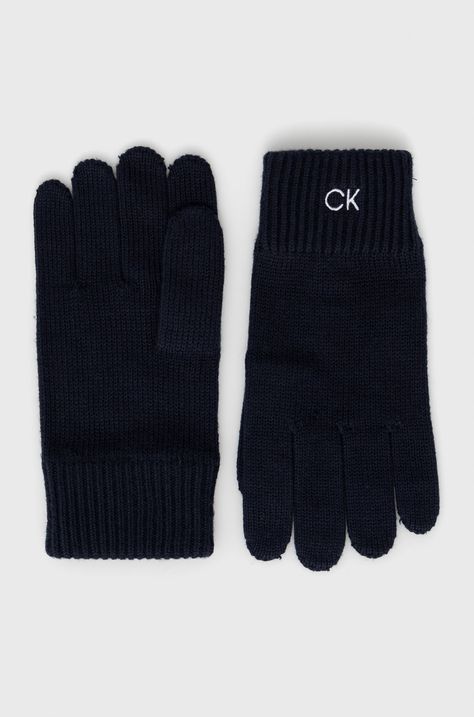 Calvin Klein rękawiczki z domieszką kaszmiru