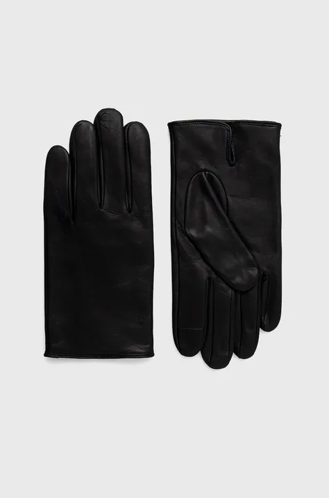 Δερμάτινα γάντια BOSS Boss Casual χρώμα: μαύρο