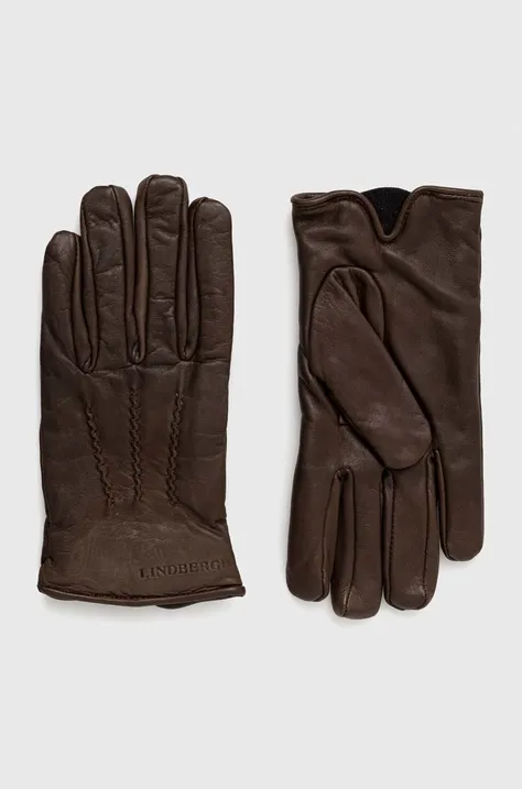 Δερμάτινα γάντια Lindbergh χρώμα: καφέ